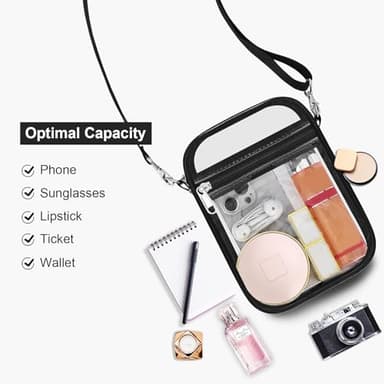 USPECLARE Clear Purse Stadium Transparent Messenger Bag Stadium Approved for Men and Women Clear CrossBody Bag - Image 6