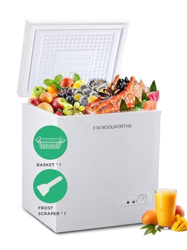 F.W.WOOLWORTHS 5.0 Cu.Ft Chest Freezer, Deep Freezer Adjustable 7 Thermostat, Compact Freezer with Removable Basket for Kitchen, Home, Office, Basement, RVs-White - Image 1