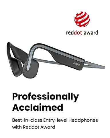 SHOKZ OpenMove - Open-Ear Bluetooth Sport Headphones, Bone Conduction Wireless Earphones, Sweatproof for Running and Workouts, with Sticker Pack, Grey - Image 4