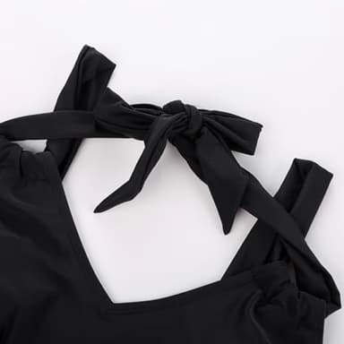 Hanna Nikole Women Plus Size Two Piece Tankini Swimdress V Neck Halter Asymmetrical Hem Skirted Swimsuit with Boyshorts - Image 5