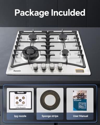 Ranein 5-Burner Gas Cooktop, 34-Inch Gas Stove Top Compatible with Thermocouple Protection, Built-in Gas Stove, 304 Stainless Steel Panel, Compatible with NG&LPG for Apartment and Indoor - Image 7