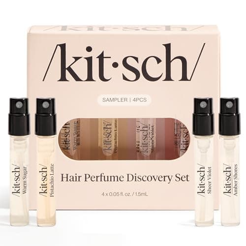 Kitsch Hair Perfume For Women (Discovery Set) - Pistachio Latte, Warm Sugar, Sheer Violet & Amber Waves - Patented Odor-Eliminating Technology, Hair Spray and Body Mist - 4 x 1.5ml - Image 1