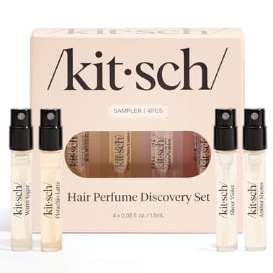Kitsch Hair Perfume For Women (Discovery Set) - Pistachio Latte, Warm Sugar, Sheer Violet & Amber Waves - Patented Odor-Eliminating Technology, Hair Spray and Body Mist - 4 x 1.5ml - Image 1