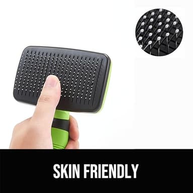 OEFEO Self Cleaning Slicker Brush for Dogs& Cats, Skin Friendly Grooming Brush for Shedding Long&Short Haired Dogs& Cats, Deshedding Pet Supplies Accessories, Green - Image 4