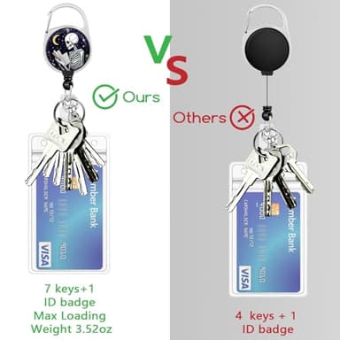 Piefly Lanyards for Id Badges, Funny Badge Holder with Retractable Badge Reel Clip, Skull Skeleton Reading Book Card Name Tag Lanyard Vertical ID Card Protector for Women Nurse Doctor Teacher Student - Image 6