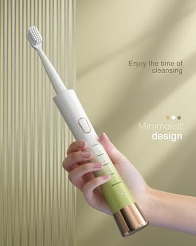 Upgrade Sonic Electric Toothbrush for Adults, 8 Replacement Brush Heads, Rechargeable Electric Toothbrush with 2-Minutes Timer IPX7 Water-Proof, for Indoor & Outdoor, White & Green Gradient - Image 7