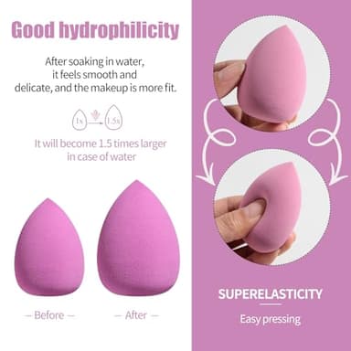 BS-MALL 10 Pcs Premium Makeup Sponges For Foundation - Beauty Blender Sponge Set With Finger & Triangle Puffs For Multi-purpose Use, Travel Essential & Daily Makeup (Diamond) - Image 4