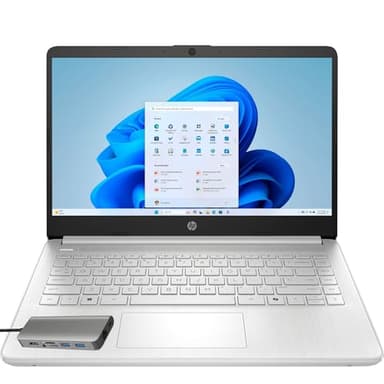 HP Laptop Computer for Home Student Study, 1-Year Office 365, 4GB RAM, 256GB Storage (128GB UFS + 128GB Micro SD Card), 14 Inch, Intel Processor (Beat i3-1115G4), WiFi 6, Bluetooth 5.4, Windows 11 S - Image 1