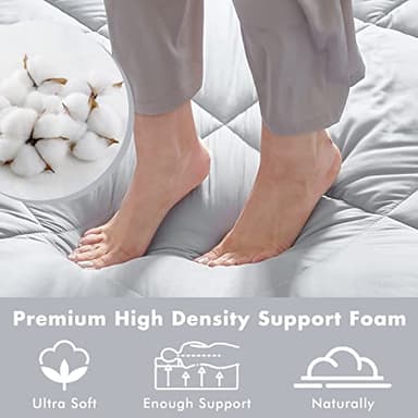 Heimorn Japanese Futon Mattress, Thick Foldable & Portable Sleeping Mattress with Dust-Proof Cover, Gray Full - Image 2