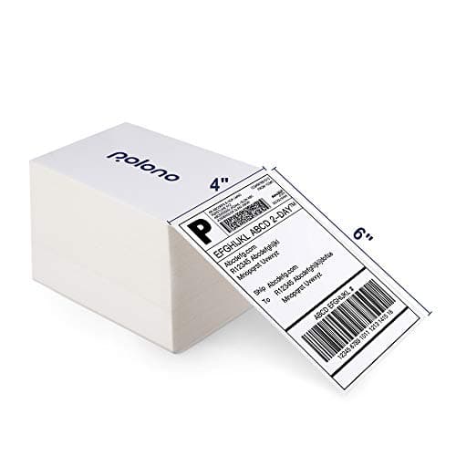 POLONO Genuine 4" x 6" Direct Thermal Shipping Label, Thermal Label (Pack of 500), Perforated Fanfold Labels Compatible with POLONO PL80E, PL70E, PL60 Label Printer, BPA & BPS Free, Commercial Grade - Image 1