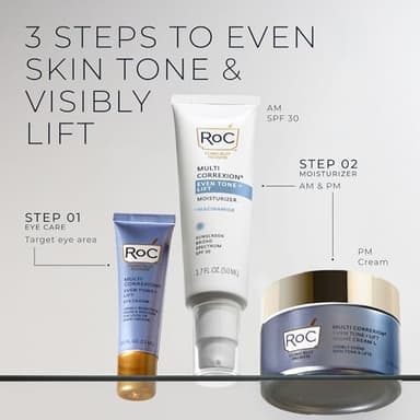 RoC Multi Correxion 5 in 1 Anti-Aging Eye Cream for Puffiness, Under Eye Bags & Dark Circles, Skin Care Treatment with Shea Butter, (.5 oz) with Night Cream Packette (Packaging May Vary) - Image 8