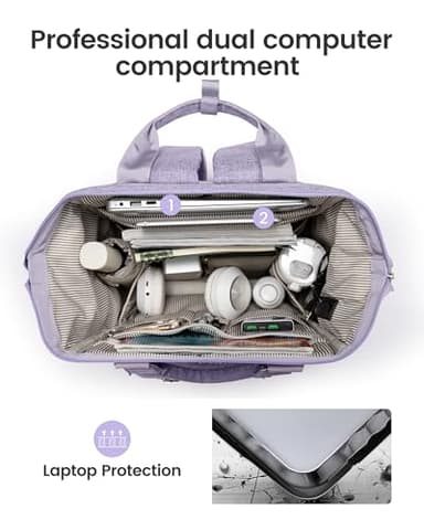 LOVEVOOK Laptop Backpack for Women, 15.6 Inch Teacher Nurse Bag Work Travel Computer Backpacks Purse, College Bookbag for School, Water Resistant Daypack, 15.6 inch - Image 3