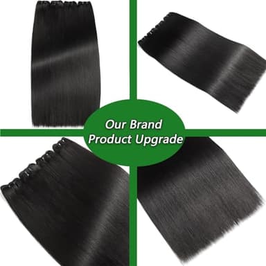 12A Human Hair Bundles 18 20 22 24 Inch 4 Straight Bundles Human Hair 100% Unprocessed Brazilian Remy Virgin Hair Extensions Raw Quick Weave Sew In Glossy Billion Hair Bundles Natural Black - Image 4