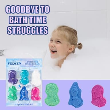 Disney Frozen 6 Pack Berry Scented Bath Bombs - Ages 3+ Character Molded Bath Bombs – Fun & Bright Colors - Great Birthday Gifts, Stocking Stuffers, Slumber Parties, Spa Days & More by Townley Girl - Image 5