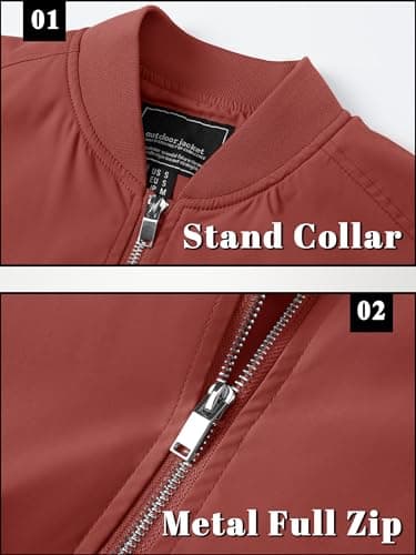 TACVASEN Jackets for Men's Casual Jackets Lightweight Jacket Men Winter Varsity Jacket Casual Coat Lightweight Coats Full Zip Coats with Pockets - Image 5