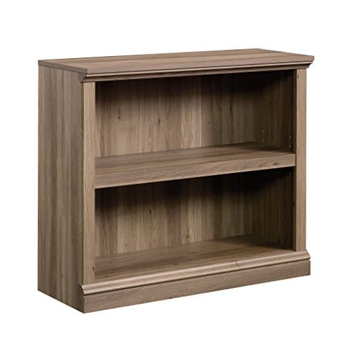 Sauder 2 Tier Book Shelf Wooden Bookcase Multipurpose Bookshelf for Home Office, Living Room, in Salt Oak - Image 1