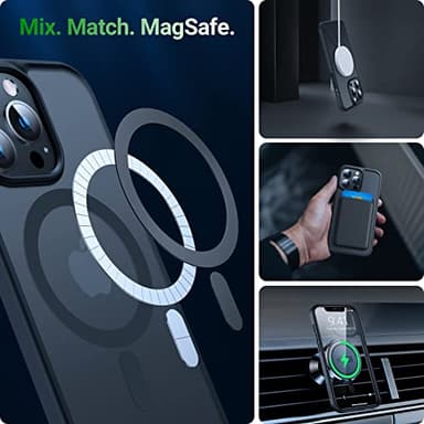 TORRAS for iPhone 13 Pro Max Case [Fit for MagSafe][12FT Military Grade Drop Tested] Magnetic Translucent Shockproof Slim Tough Anti-Fingerprint Case for iPhone 13 Pro Max, Black - Image 8