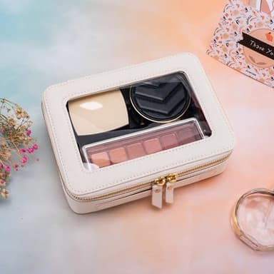 Aveniee Clear Makeup Bag Organizer, Travel Toiletry Bag Cosmetic Case for Women, Portable Make Up Skincare Pouch Car Organizer Bag with Zippers for Essentials,White - Image 7