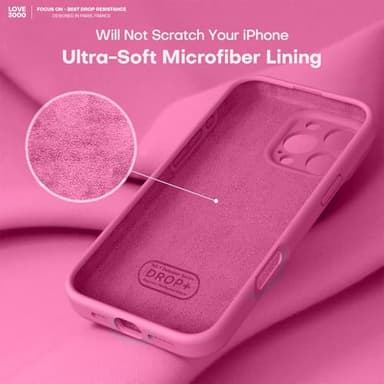 LOVE 3000 Designed for iPhone 16 Pro Max Case, Premium Silicone with [Soft Anti-Scratch Microfiber Lining] Shockproof Protective Phone Case for Men Women Girls 6.9", Pitaya - Image 5