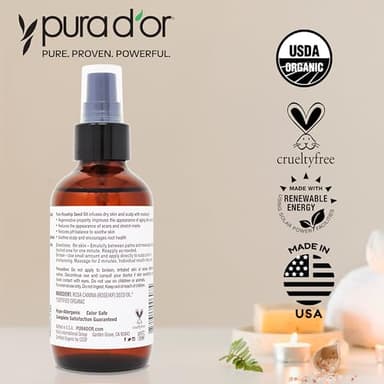 PURA D'OR 4 Oz ORGANIC Rosehip Seed Oil - 100% Pure Cold Pressed USDA Certified Anti-Aging Treatment - Vitamin A & C Rich - Helps Fade Appearance of Scars & Stretch Marks - For Face, Hair & Body - Image 7