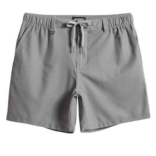 maamgic Men's 5 Inseam Shorts Casual Classic Fit Short Men with Multi-Pocket Mens Workout Shorts Hybrid Quick Dry Shorts Grey X-Large - Image 1