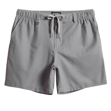 maamgic Men's 5 Inseam Shorts Casual Classic Fit Short Men with Multi-Pocket Mens Workout Shorts Hybrid Quick Dry Shorts Grey X-Large - Image 1