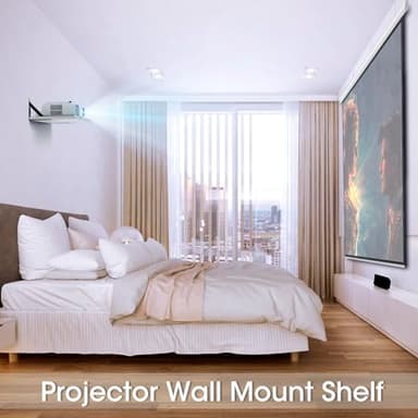 DAWASAPAT Projector Mount, White Small Mini Projector Shelf/Cable Box Wall Mount/Router Wall Mount, Projector Holder Stand Accessories with Cable Ties-2pcs - Image 3