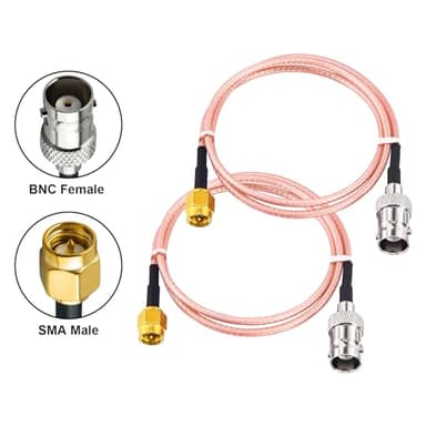urcianow 2Pcs RF Coaxial Cable BNC Female to SMA Male Connectors 20inch High Performance RG316 Cable BNC to SMA Antenna Extension Coax for Radio Antenna LAN WiFi Devices - Image 2
