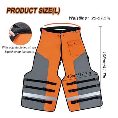 MYDAYS OUTDOOR Chainsaw Chaps Apron Wrap for Men/Women,Loggers Forest Workers Protective Chain Saw Pants,Adjustable Belt Chainsaw Safety Equipment L - Image 2