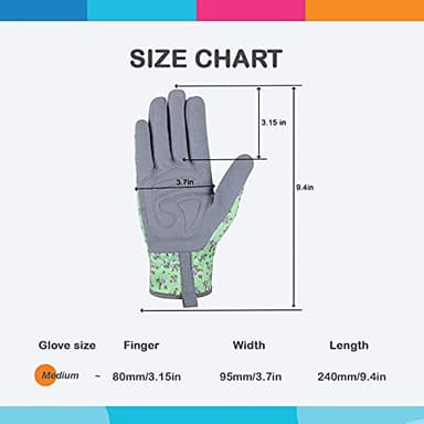 Bamllum Leather Gardening Gloves for Women - Working Gloves for Weeding, Digging, Planting, Raking and Pruning (Green) - Image 6