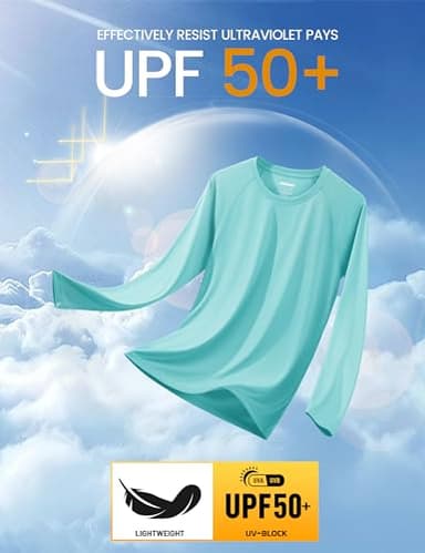 MAGCOMSEN Sun Shirts for Men Long Sleeve Shirt for Men UPF50 Quick Dry Athletic Shirt Swim Shirt Aqua Blue,3XL - Image 3