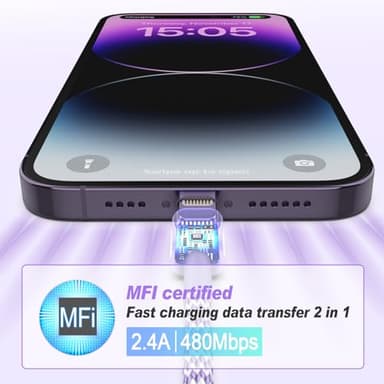 [Apple MFi Certified] iPhone Charger, 6Pack (3/3/6/6/6/10 FT) Fast Charging Long Lightning Cable, High Speed Transfer USB Charger Cord for iPhone 14 13 12 11 Pro Max/XR/XS/X/8/7/6Plus iPad - Image 2