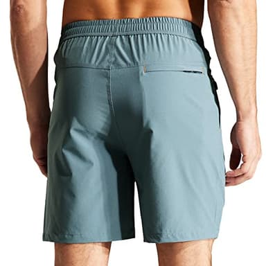 MIER 7 Inch Gym Shorts for Men Linerless Men Athletic Workout Running Basketball Moisture Wicking with Pockets, Grey Blue, X-Large - Image 2