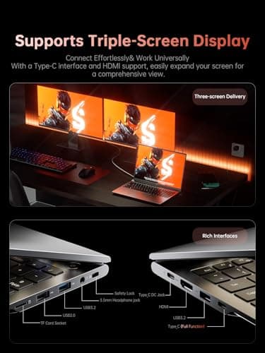 KAIGERR 2025 Laptop, Laptop with AMD Ryzen 7 6800H (8C/16T, Up to 4.7GHz), 16GB DDR5 512GB NVMe SSD Laptop Computer, 16-inch FHD Display, WiFi 6, Backlit KB - Image 5