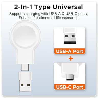 𝟐𝟎𝟐𝟓 𝐔𝐩𝐠𝐫𝐚𝐝𝐞 for Apple Watch Charger,Magnetic Portable iWatch Charger USB C&USB A Fast Wireless Charging Travel Watch Charger for iWatch Ultra2/Ultra/SE2/SE Series 10/9/8/7/6/5/4/3/2/1 - Image 6