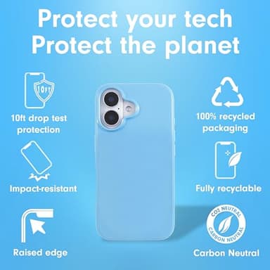 Sonix Case for iPhone 16 | Compatible with MagSafe | 10ft Drop Tested | Gloss Light Blue - Image 4