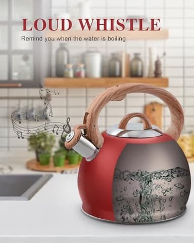 Tea Kettle Stovetops, 2.7 Quart Food Grade Stainless Steel Water kettles for Stove Top Teatop with Anti-hot Ergonomic Handle,Suitable for All Heat Sources - Image 5