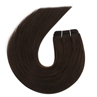 Moresoo Brown Sew in Hair Extensions Real Human Hair Remy Straight Weft Hair Extensions Human Hair Medium Brown 100 Grams 24Inch - Image 9