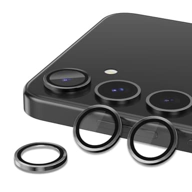 Avocase for Samsung Galaxy S25 Plus Camera Lens Protector, Individual Metal Ring Tempered Glass Lens Cover, [Strong Adsorption] Scratch Resistant Ultra-Thin HD Clear Lens Cover, 1 Set-Black - Image 2