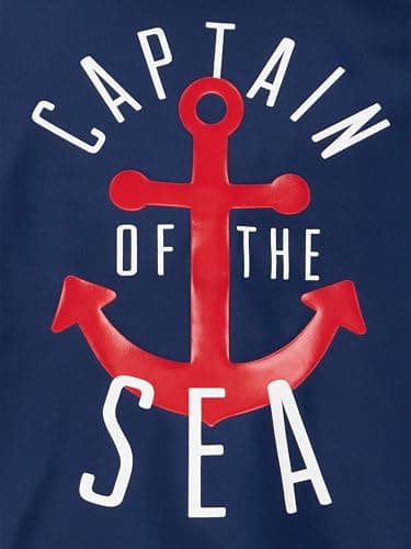 Simple Joys by Carter's Toddler Boys 2-piece Swimsuit Trunk and Rashguard, Red and Blue Anchor, 2T - Image 3