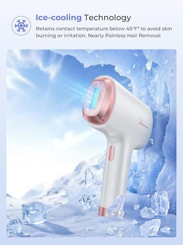 Ubroo Laser Hair Removal for Women & Men, 45°F Ice-Cooling Contact, Safe & Virtually Painless Alternative to Salon IPL Hair Removal Device, Long-Lasting Hair Removal from Home - Image 2
