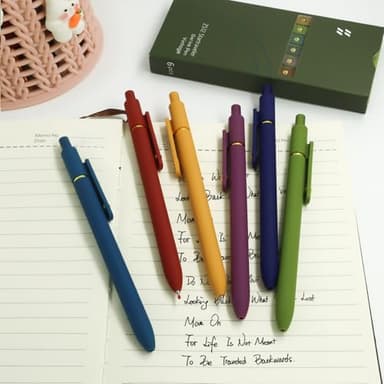 YOXMJDB Gel Pens, 6 Pcs 0.5mm Fine Point Smooth Writing Pens Cute Pen, High-End Series Black Ink Pen for Journaling Note Taking, School Office Supplies for Women Men (6 Pcs Gold Vintage) - Image 3