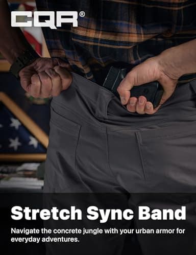 CQR Men's Vent Stretch Pants, Quick Dry Lightweight Casual Cargo Pants, Water Resistant Straight-Fit Utility Work Pants, Sedona Urban Pants Charcoal, 34W x 30L - Image 6