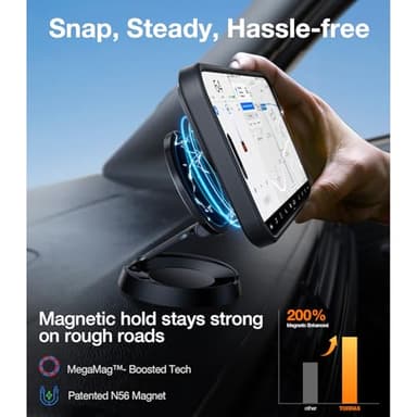 TORRAS for iPhone 16 Pro Max Case Translucent Black | Strong Magnetic & Seamless Stand, Fit for MagSafe, Military-Grade Drop Protection, Sturdy Adjustable Built-in Kickstand, Slim Matte Finish - Image 4