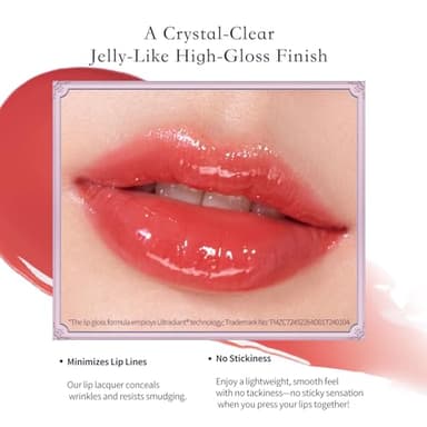 Flower Knows Midsummer Fairytales Coating Lip Lacquer,Glowy Non-Fading Lip Gloss,Hydrating Tinted Lip Oil for Girls&Women,Vegan & Cruelty Free,0.17Fl Oz(G09 Dream Voyager) - Image 4