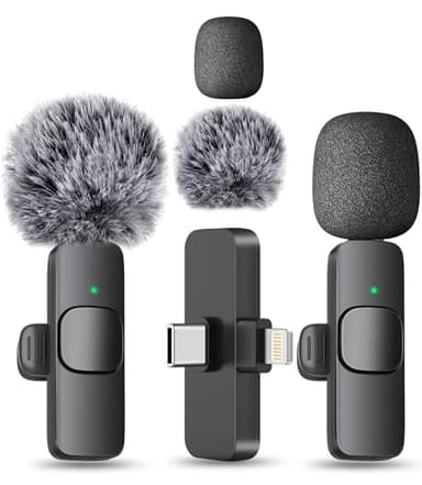 MAYBESTA Professional Wireless Mini Microphone for iPhone, iPad, Android Phone - Bluetooth Lavalier Lapel Mic for Video Recording - Clip on USB C Microphones for YouTube Tiktok Podcast Vlogging - Image 1