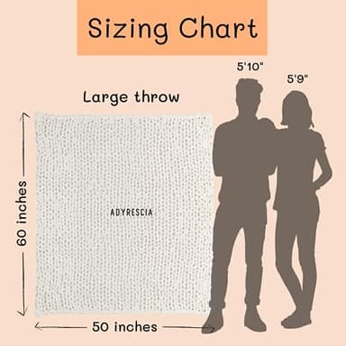 Adyrescia Chunky Knit Blanket Throw | 100% Hand Knit with Jumbo Chenille Yarn (50"x60", Cream White - Image 5