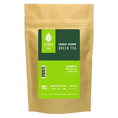 Elevate Tea Chinese Jasmine Green Tea - Loose Leaf, 3 oz Pouch - 30 Cups, Medium Caffeine, Unsweetened, 3 Pack - Image 1