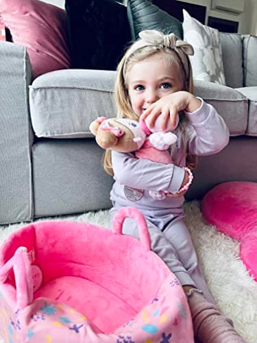 OUOZZZ Soft Baby Doll for Girls - My First Baby Doll Birthday Gifts for Girls Plush Rag Dolls Tulip Pink Dress Toy for Toddlers Kids Infants 10" - Image 6