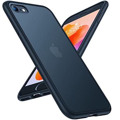 TORRAS Shockproof iPhone SE 2020 Case & iPhone 8 Case [Military Grade Drop Test] Translucent Matte Hard PC Back & Silicone TPU Bumper, Protective & Slim Fit for iPhone 7 case & SE2, Black - Image 1